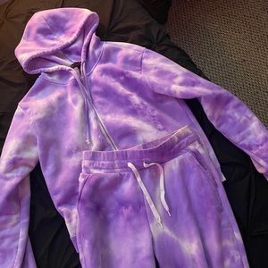 Purple Tie-Dye Loungewear Set